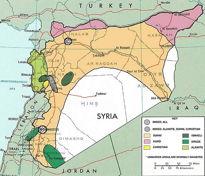 Этническая карта Сирии
