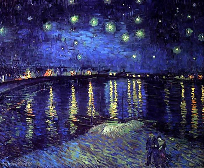 Ван Гог. Звездная ночь над Роной, 1890. Музей д-Орсе.